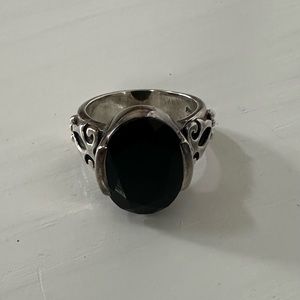 Silpada, black onyx and sterling silver ring